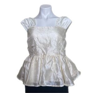 Peplum Cream Women's Top